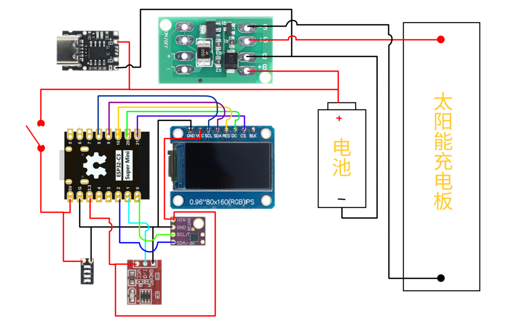 桌面卫星时钟接线图